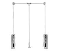 ZAICOLER Adjustable Telescopic Wardrobe Rail Clothes Hanging Rail Pull Down with Pneumatic Buffer System for Space Saving Max Load 10KG (600-830mm)