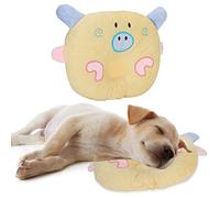 ZAICOLER Animal Shape Pillow Cute Cartoon Pig Cervical Spine Protection for Cat Dog Sleeping Pink/Yellow/Blue 11.8-12in Pet Supplies (Yellow)