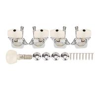 ZAICOLER Banjo Tuning Peg Set Elegant Semi-Closed String Keys for Banjo Players and Luthiers White and Silver