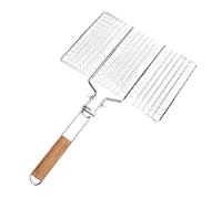 ZAICOLER BBQ Mesh Grill Net Barbecue Wire Rack, Foldable Handle Grill Rack, Anti Scald Multi Purpose with Large Grilling Area, Ideal for Outdoor Camping & Picnic