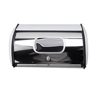 ZAICOLER Bread Bin with Window, Stylish Iron Bread Box for Kitchen Countertop, Space Saving Food Storage Container, 34.5x23x14.5cm (White)