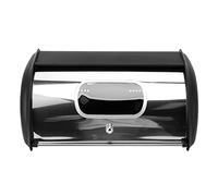 ZAICOLER Bread Bin with Window, Stylish Iron Bread Box for Kitchen Countertop, Space Saving Food Storage Container, 34.5x23x14.5cm (Black)