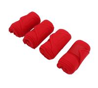 ZAICOLER Breathable Horse Leg Wraps in Fleece Material for Wound Healing and Warmth, 4 Pcs Polo Leg Bandage, Elastic Straps (Red)