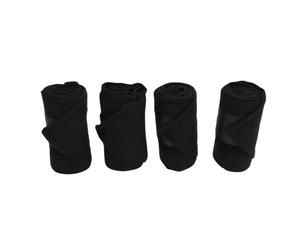 ZAICOLER Breathable Horse Leg Wraps in Fleece Material for Wound Healing and Warmth, 4 Pcs Polo Leg Bandage, Elastic Straps (Black)