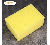 ZAICOLER Car Sponge Cleaner Durable Handy Sponge Washing Tool for Car Auto Motorcycle, Made of Quality Material, for Surface Dirt and Dust, Yellow, 5pcs (Selling five)