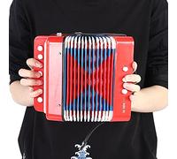 ZAICOLER Children 7-Key Mini Accordion Educational Musical Instrument for Kids, Develop Musical Talent and Rhythm Toy for Children, Eco-Friendly Material (Red)