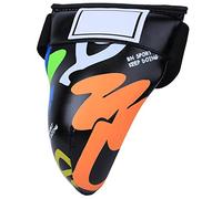 ZAICOLER Children Jockstrap for Boxing, Sanda, Taekwondo - Protective Gear with Unique Graffiti Design, Soft PU Material, Suitable for Ages 5-9 (Black)