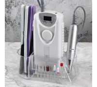 ZAICOLER Clear Nail Drill Holder Box Spacious Transparent Storage Rack for Nail Drill Machine Bits, Easy Access to Equipment, Suitable for Home or Commercial Use, Plastic 3.1 X 3. X 6.3in