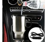ZAICOLER Compact 12V Car Heating Cup Proof Steel Cigarette Lighter Mug, Electronic Constant Temperature Function, Ideal for Road Trips