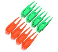 ZAICOLER Divot Repair Tool Durable Lightweight PE Plastic Pitch Fork Putting Green Kit for Golfers, 8pcs Red and Green, Ideal for All Games on the Course