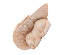 ZAICOLER Dog Statue, Outdoor Sleeping Dog Angel Statue with Wings LED Decorative Lights Memorial Stone Grave Markers Outdoor Pet Angel Sculpture for Loss Gifts Remembrance