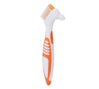 ZAICOLER Dual Head Denture Cleaning Brush Effective Plaque Removal - Safe Toothbrush for Complete Dentures, Orange
