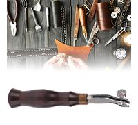 ZAICOLER Ebony Handle Adjustable Stainless Steel Edge Creaser for Leather Craft Press Hand Tool, 3 Thickness Options, Compact Design for Enthusiasts and Professionals (Sandalwood + Stainless Steel 3)