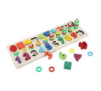 ZAICOLER Educational 3in1 Wooden Pairing Shape Colorful Digital Classification Learning Toy for Early Development Children