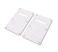 ZAICOLER Electric Guitar Backplate Pretty Colour Pearl Lustre Guarding Plate for Scratch Protection for Various Electric Guitar, Bass 2Pcs PVC (White Pearl)