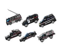 ZAICOLER Engineering Car Model Durable Alloy 1:64 Scale Die-Casting Toy for Children, 6pcs Pull Back Vehicle Set for Kids Play (Type A SWAT series)