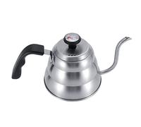 ZAICOLER Ergonomic Stainless Steel Coffee Kettle with Gooseneck Spout and Thermometer, Large Capacity for Flavor Extraction, 1L/1.2L (Sanding Plus Thermometer 1L)