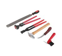 ZAICOLER Farrier Tools, Nail Horseshoe Plier Trimming Tool 6 Piece Set Professional Horse Farrier Hoof Trim Goat Hoof Trimmers Horse Grooming Kit for Pig Sheep Donkey Equine Supplies