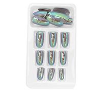 ZAICOLER Fashionable Full Cover False Nails Set Trim the Length and Shape Bright Color Nails for Parties and Daily Life 24pcs (#4)