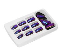 ZAICOLER Fashionable Full Cover False Nails Set Trim the Length and Shape Bright Color Nails for Parties and Daily Life 24pcs (#3)