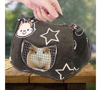 ZAICOLER Flannelette Blackish Green Hamster Carrier Bag Portable Outgoing Bag for Small Pets Chinchilla, Guinea Pig, Squirrel - Breathable Pet Outside (L)