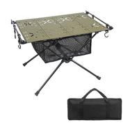 ZAICOLER Folding Table, Aluminum Alloy Camping Table with Storage Organizer Camping Table Folding Camping Table for Grill, Outdoor Camping, Garden, Patio, Dining, BBQ, Party (Armygreen)