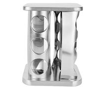 ZAICOLER Glass Revolving Rack Tower Convenient Rotating Seasoning Bottle Organizer for Home (J12336[12] stainless steel original color)