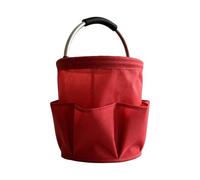 ZAICOLER Handheld Collapsible Cleaning Bag Portable Oxford Fabric Foldable Caddy for Gardening Camping Outdoor Storage (Red)