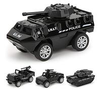 ZAICOLER High Simulation Pull Back Alloy Toy Car Model Set for Children, Military Fire Engineer Car Collection for Kids, 4pcs Mini Camouflage Toy for Interaction Time (#14)