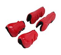 ZAICOLER Horse Sport Boots, 4Pcs PU Shell Tendon Guard Boots Soft Breathable Anti Slip Adjustable Horse Tendon Set Jumps for Jumping (1 Set Red L 28 Inch)