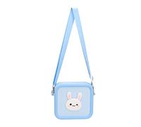 ZAICOLER Kids Camera Bag Cute Cartoon Animal Silicone Shockproof Large Capacity Carrying Case for Children Over Three Years Old (Blue Rabbit)