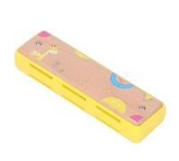 ZAICOLER Kids Harmonica 16 Hole Educational Musical Instrument for Beginners Compact Beech Wood Travel Toy (Yellow)