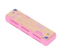 ZAICOLER Kids Harmonica 16 Hole Educational Musical Instrument for Beginners Compact Beech Wood Travel Toy (Pink Purple)