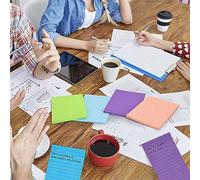 ZAICOLER Lined Notes Large Capacity Strong Adhesive Memo Pads for Office School Home Work, 45 Pads 6 Colors 100 X 150mm