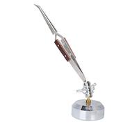 ZAICOLER Lock Straight Curved Tip Tweezer Jewelry Welding Third Hand Stand with Groove 360 Degree Rotation for Watchmakers 1Pc Great for Electronics and Handicrafts (Curved Mouth)