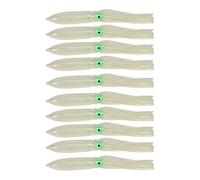 ZAICOLER Luminous Lifelike Squid Lure Set with Hook for Fishing Enthusiasts 10 Pcs Silicone Squid Skirt Fishing Bait (Transparent)