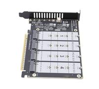 ZAICOLER M2 NVMe to PCIe X16 Adapter Card, 4 Port M Key SSD Converter, 4 LED Indicators Adapter Supports PCIe 3.0, .0, 5.0 for M.2 NVMe SSD & Motherboard with Bifurcation