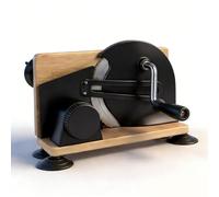 ZAICOLER Manual Bread Cutter Adjustable Thickness Uniform Cutting Ergonomic Handle Sourdough Hand Crank Slicing Tool with Stainless Steel Composite Wood for Various of Bread (Black)