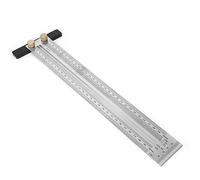 ZAICOLER Mark Line Ruler Precision Stainless Steel T Type Hole Ruler Scribing for Woodworking Clear Engraving Measuring Tool 0-200mm Suitable for Positioning Works (300mm marking type B)