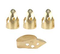 ZAICOLER Metal Finger Picks Durable for Guitar Basic Practice Stage Performance for Beginners and Professionals, 3 Index Finger Picks + 1 Thumb Pick for Various Stringed Instruments (Gold)