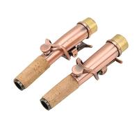 ZAICOLER Metal Straight Curved Saxophone Neck Kit for Soprano Replacement Set Brass + Cork Wood Exclusive Use for Musicians (Reddish Antique)