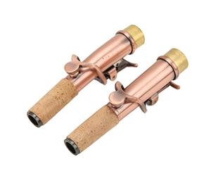 ZAICOLER Metal Straight Curved Saxophone Neck Kit for Soprano Replacement Set Brass + Cork Wood Exclusive Use for Musicians (Reddish Antique)