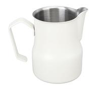 ZAICOLER Milk Frother Cup Durable Stainless Steel Pull Flower Pot for Coffee Home Use 8.5oz (White)
