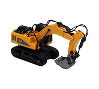 ZAICOLER Mini Rc Excavator Toy for Kids and Hobby Collectors,Dual Control Via Remote or Mobile App,Lifelike Digging Motions,Alloy Frame Pocket Sized for Desktop Display (Yellow)