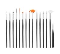 ZAICOLER Nail Art Manicure Pen Tool Kit Dotting Line Drawing Brush Set and Beginners in Black 15pcs