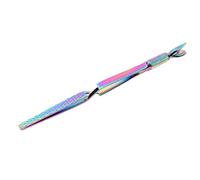 ZAICOLER Nail Cuticle Pusher Stainless Steel Multipurpose Double End Nail Shaping Tweezers for Manicure, C Curve Cuticle Remover for Home Salon Use (Blue)