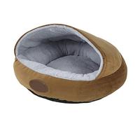 ZAICOLER Pets Comfortable Plush Shell Shaped Pet for Small Dogs Cats, Winter Warmth Semi Enclosed Cat Bed, Suitable for Maltese, Terrier, Chihuahua, Pomeranian, 12.6x13.8x7.1in (coffee hard top)
