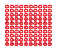 ZAICOLER Pigeons Leg Rings Cold Resistant Easy to 100PCS Pigeons Identification Ring No Words Supplies for Pigeon Owners Plastic As Shown in The Picture 8mm Mouth Diameter (Red)