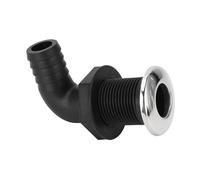 ZAICOLER Premium 25mm Thru Hull Fitting Nylon Construction Long Lasting Use for Boats, Fish Wells, Ice Chests (90 Degree Tube, Height: 96mm / 3.8in)