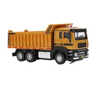 ZAICOLER Premium Alloy 1:50 Engineering Dump Truck Toy with Sound and Light, Interactive Construction Site Vehicle for Children's Imagination, Zinc Alloy + Plastic, Brown 6.4x2.2x2.8in